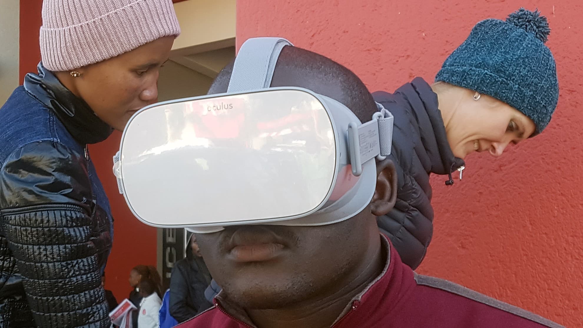 Driver engaging with the 360-degree road safety video