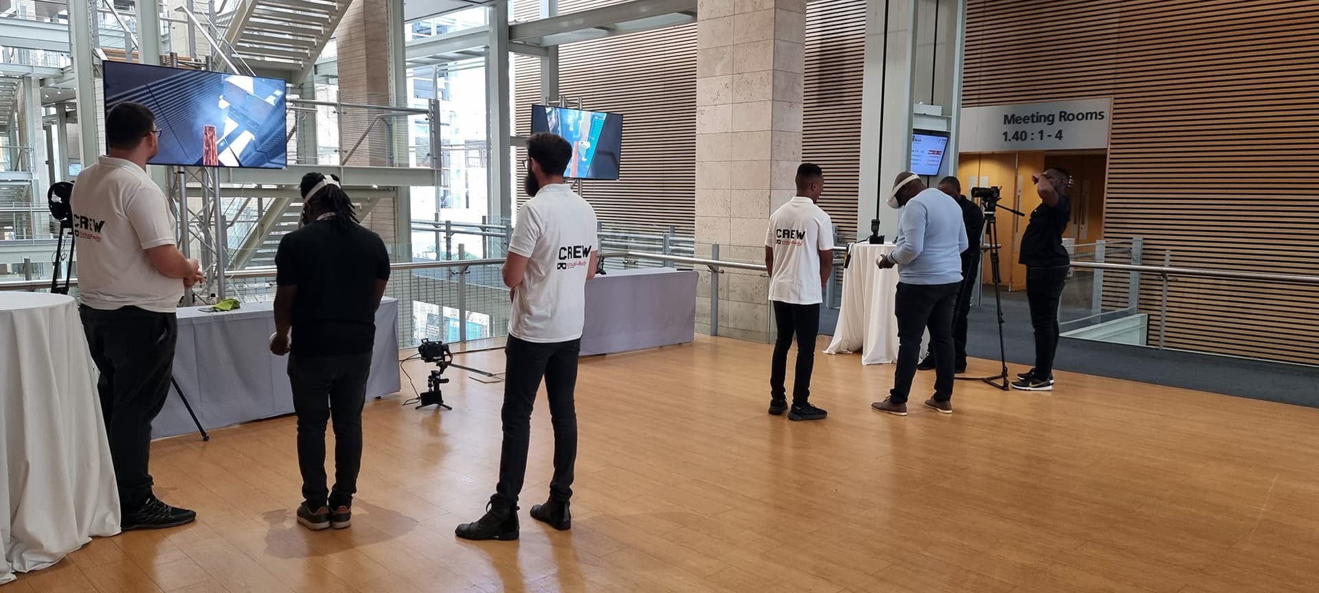 Virtual reality exhibition booth and crowd activation