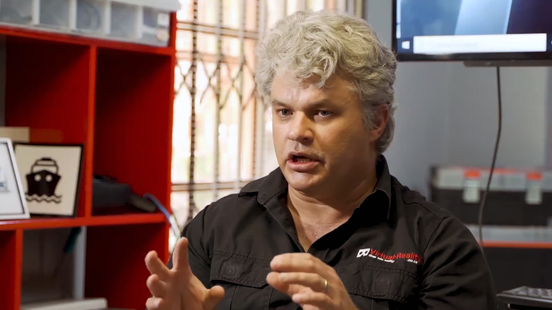Gerald Ferreira speaking during an interview about virtual reality in South Africa