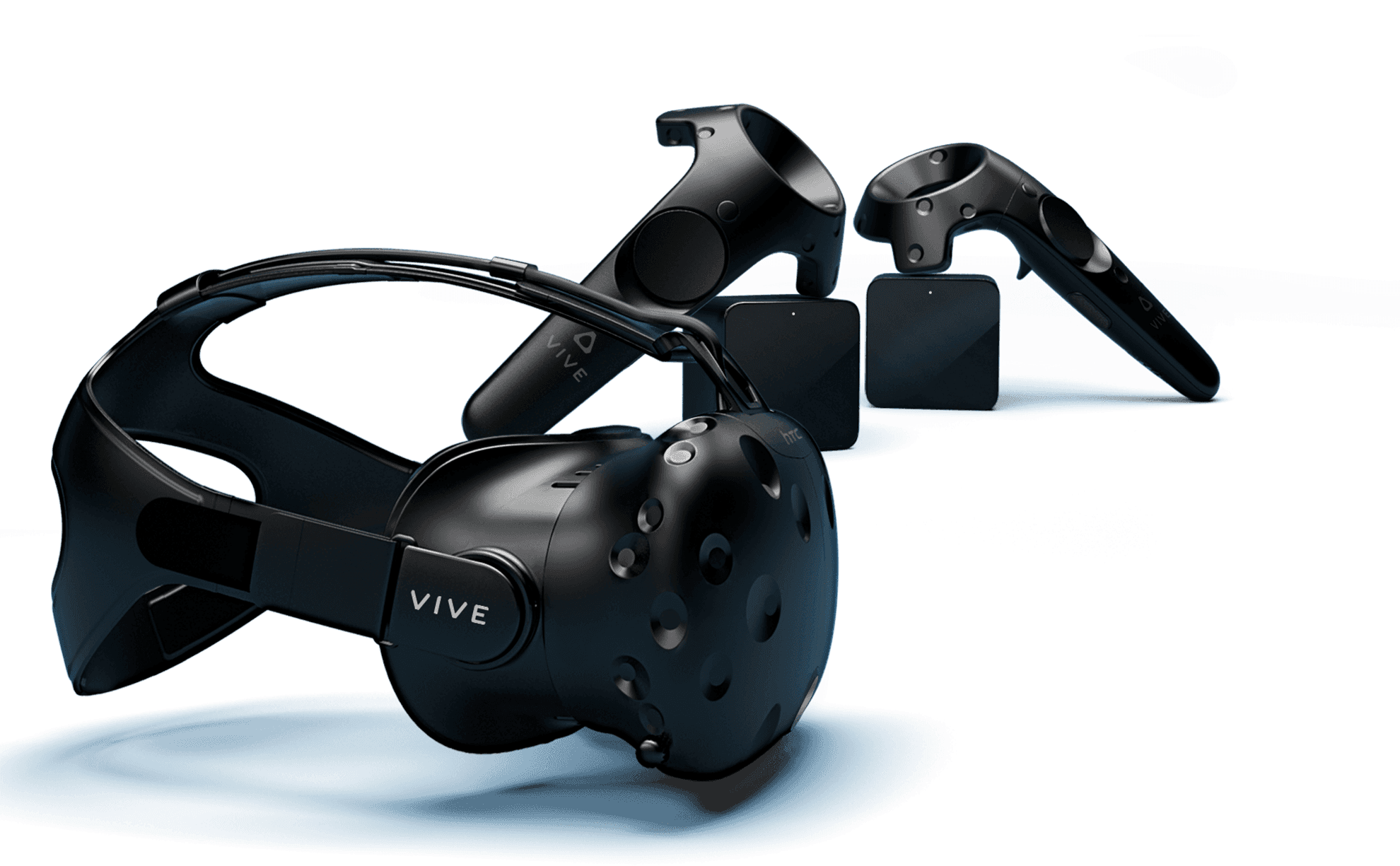 HTC Vive headset and tracked controllers
