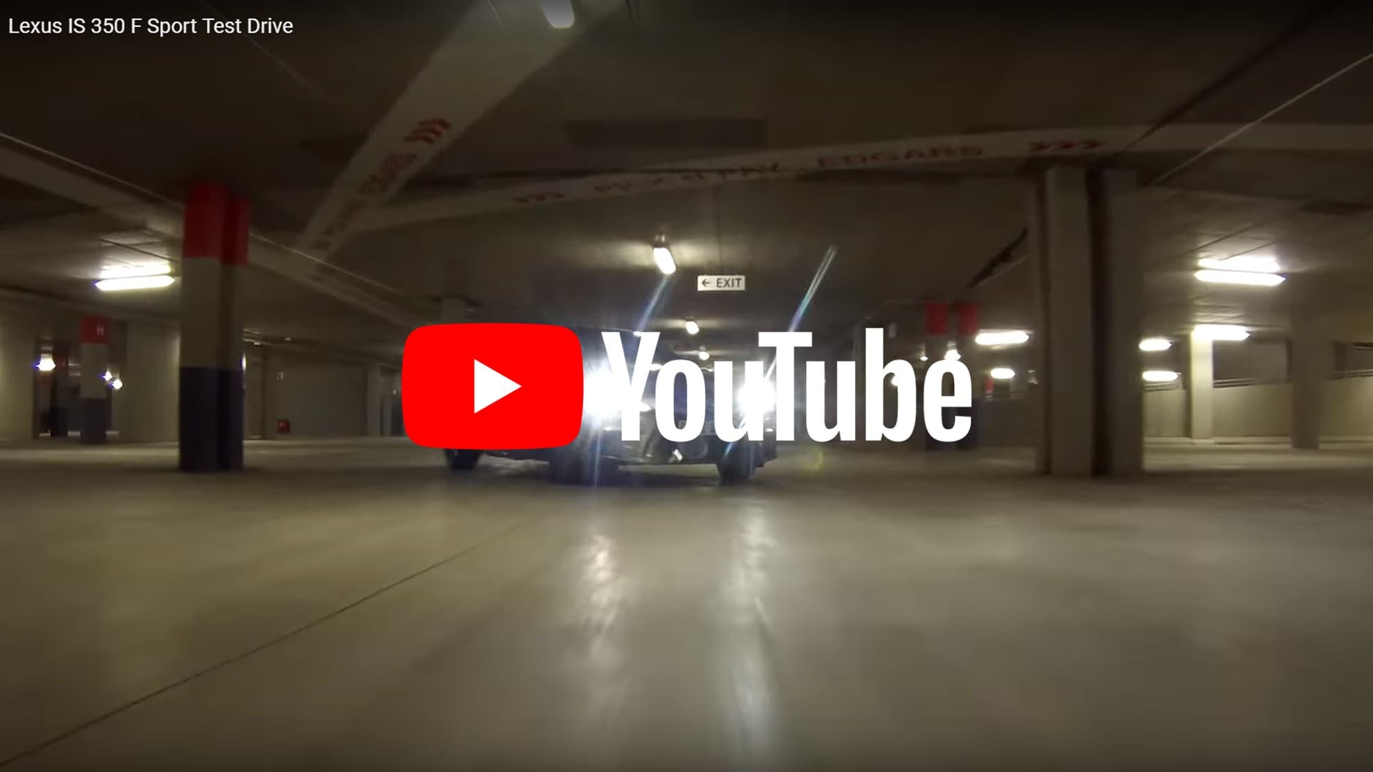 Lexus IS 350 F Sport in a covered setting from the test-drive film