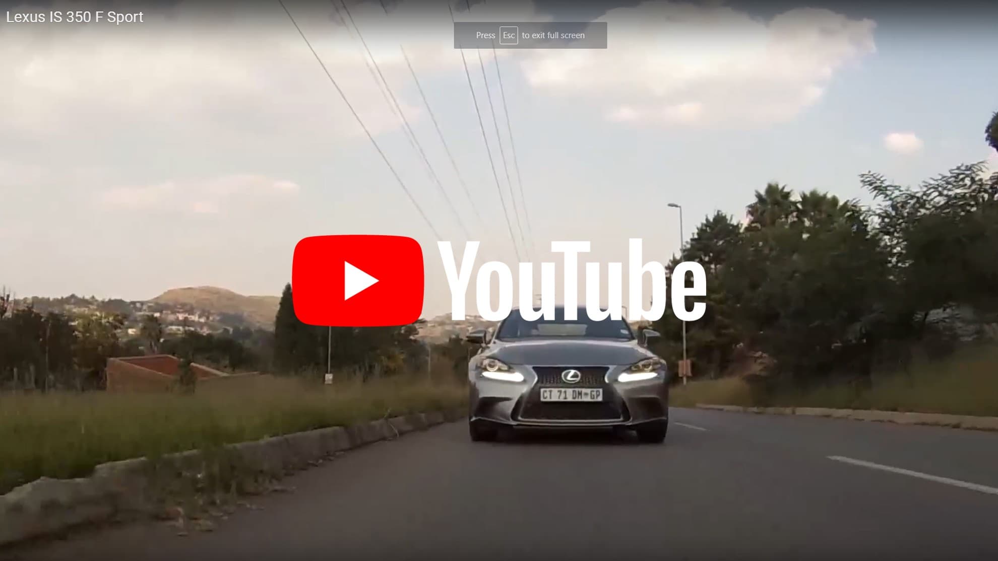 A Lexus photographed on the road in the original test-drive film