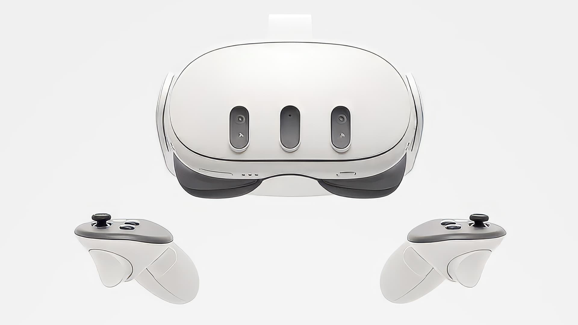 Meta Quest 3 headset and two Touch Plus controllers