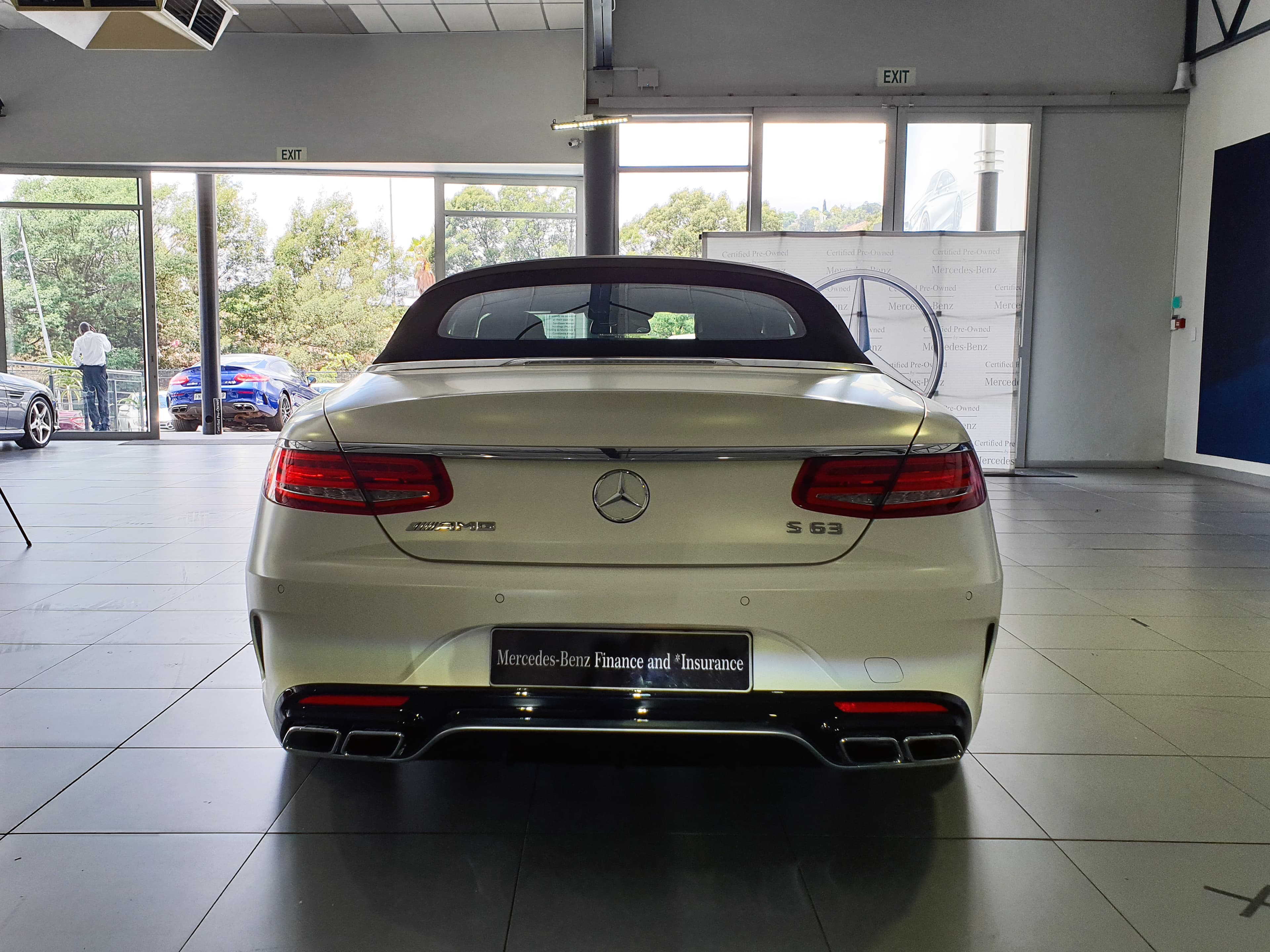 Rear three-quarter view of the vehicle