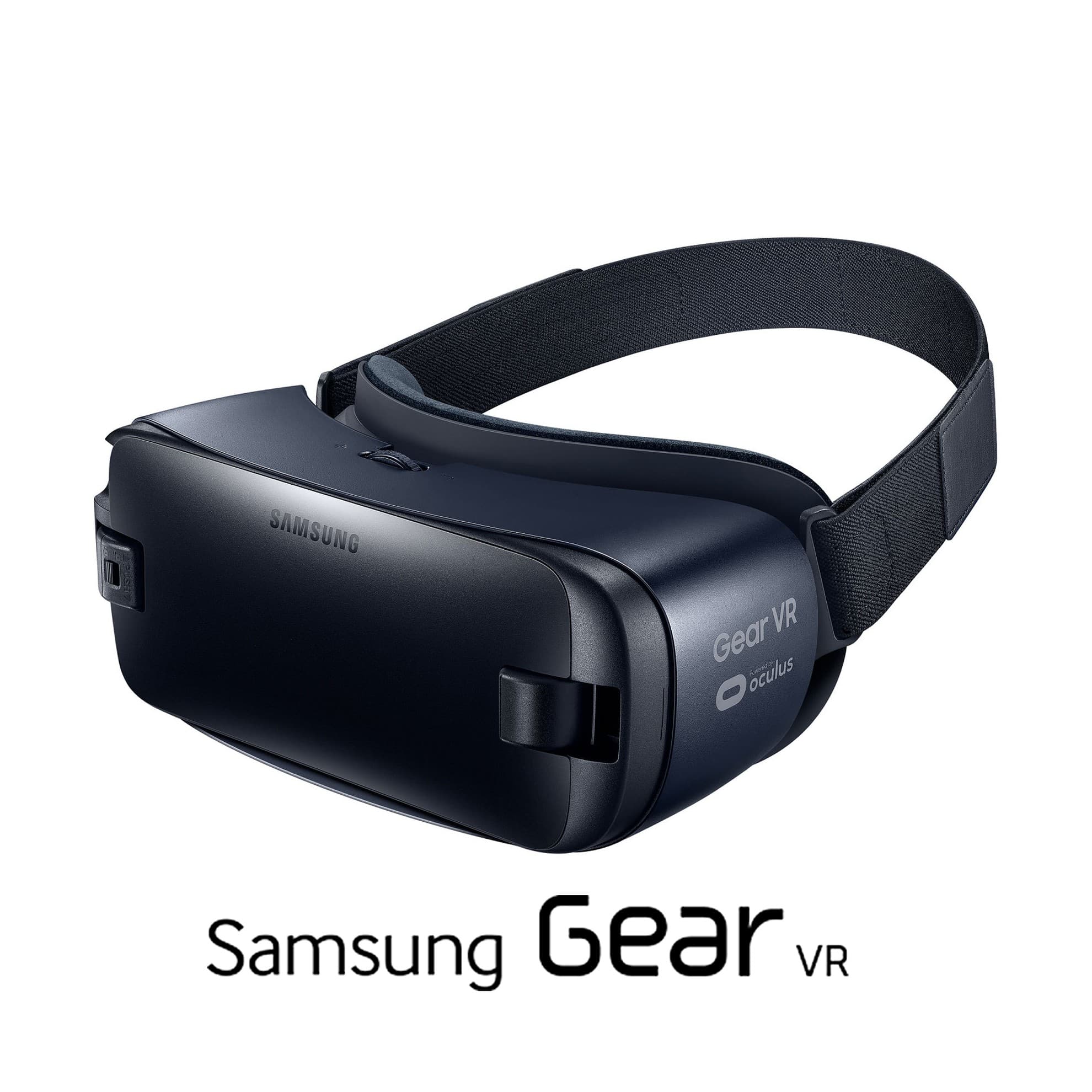 A person wearing a Samsung Gear VR headset
