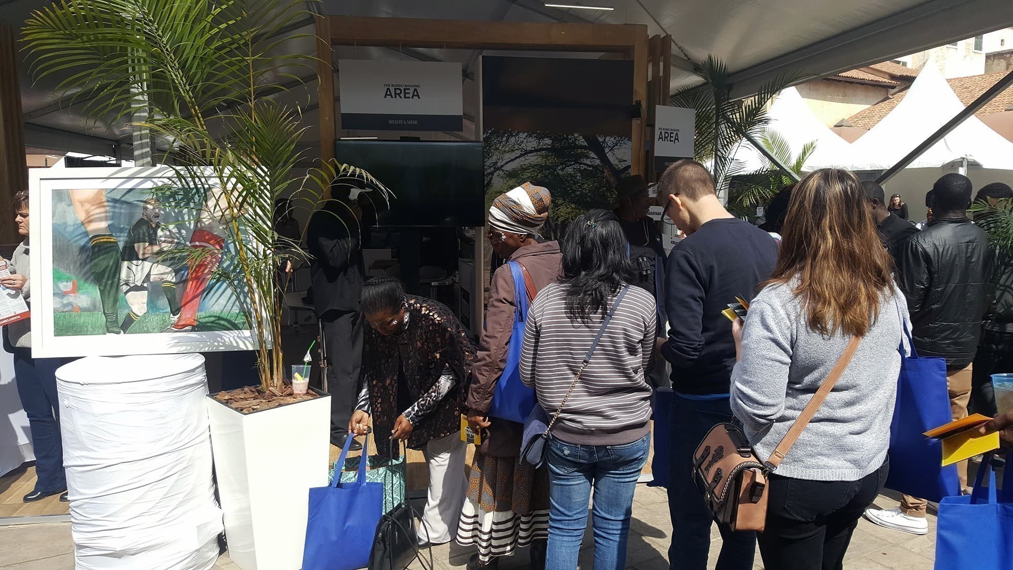South African Tourism branded exhibition stand and headsets