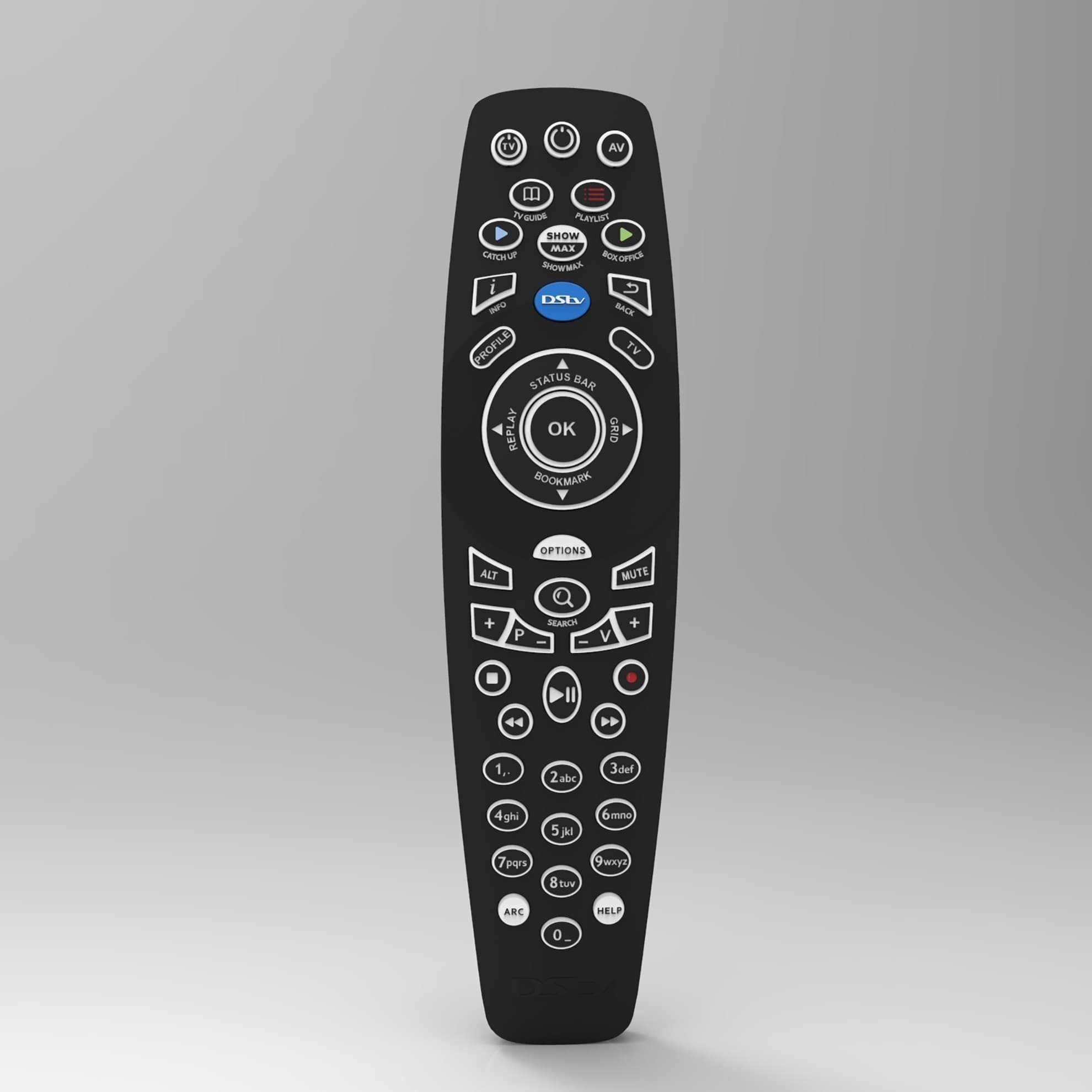 3D model render of the DStv remote control