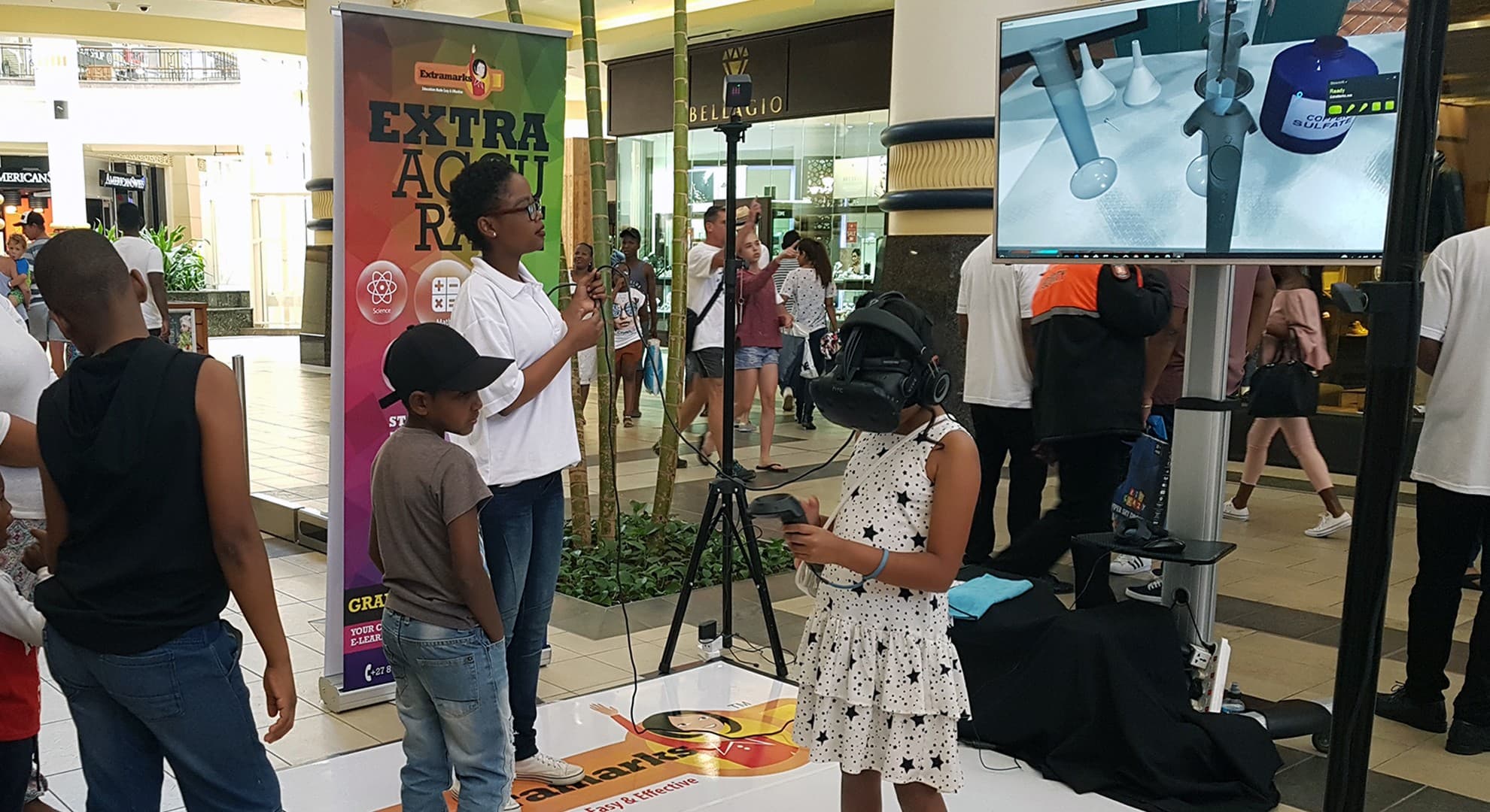 Visitors experiencing virtual reality education and community activations