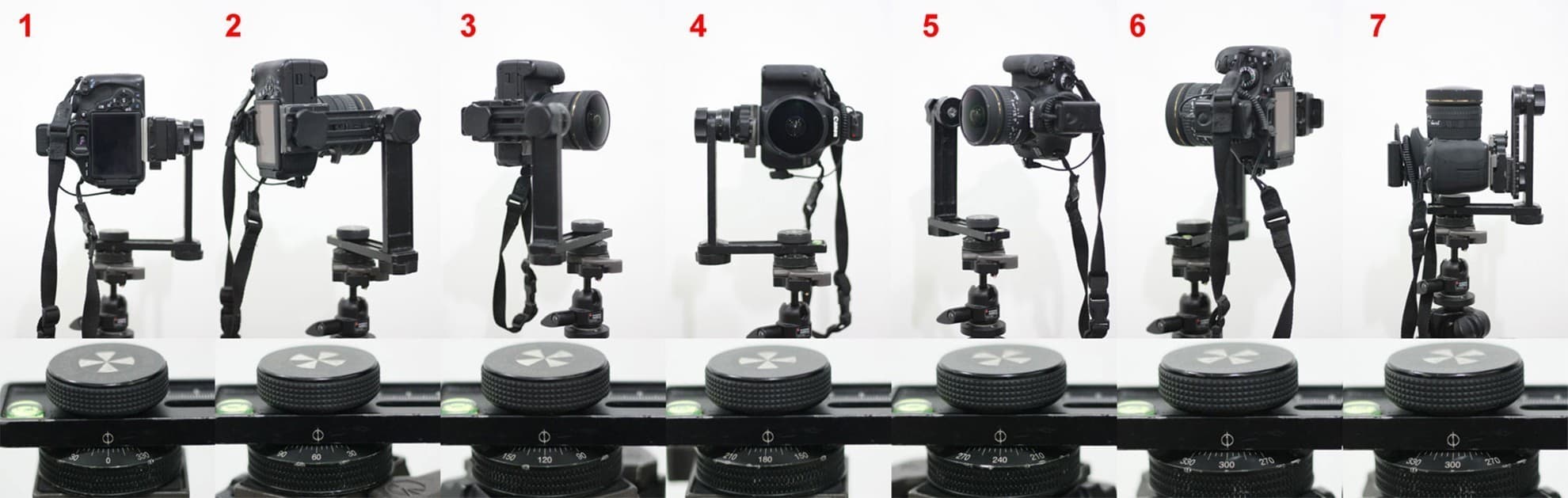 Camera mounted on panoramic tripod head at the 2011 motor show