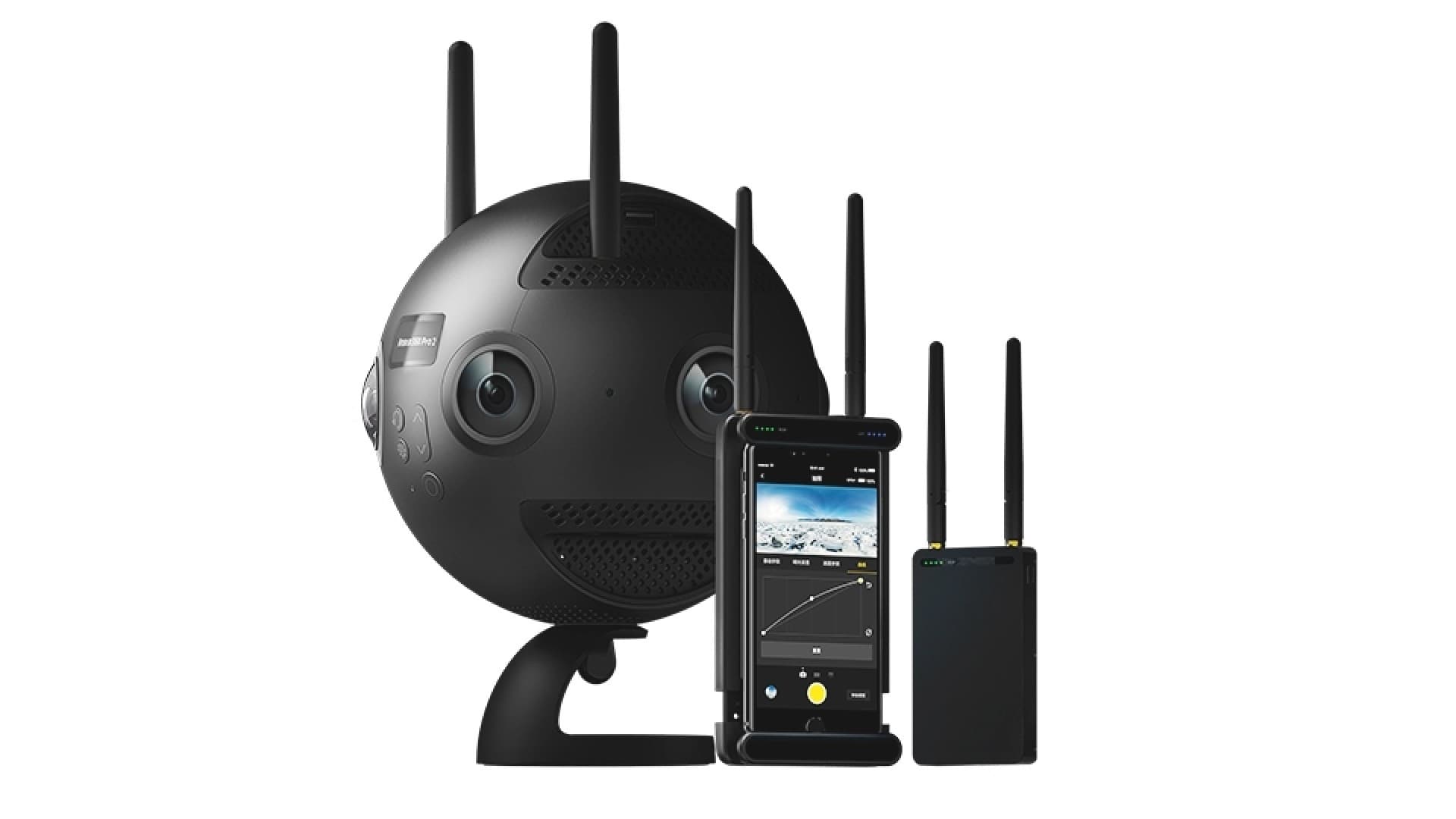 Insta360 Pro 2 camera array and Farsight wireless monitoring system