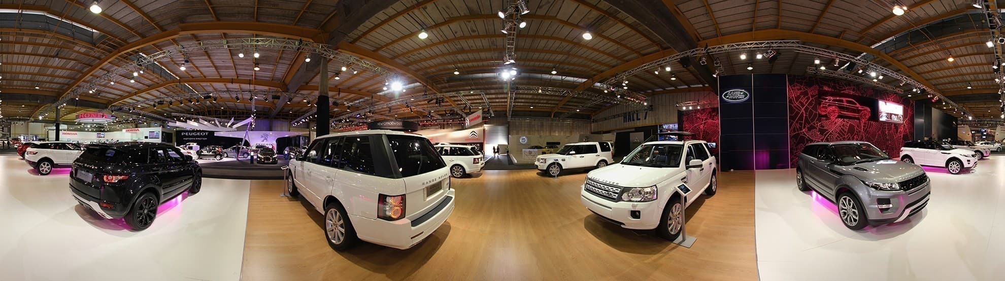 Land Rover exhibition stand 360-degree panorama at the 2011 Joburg Motor Show