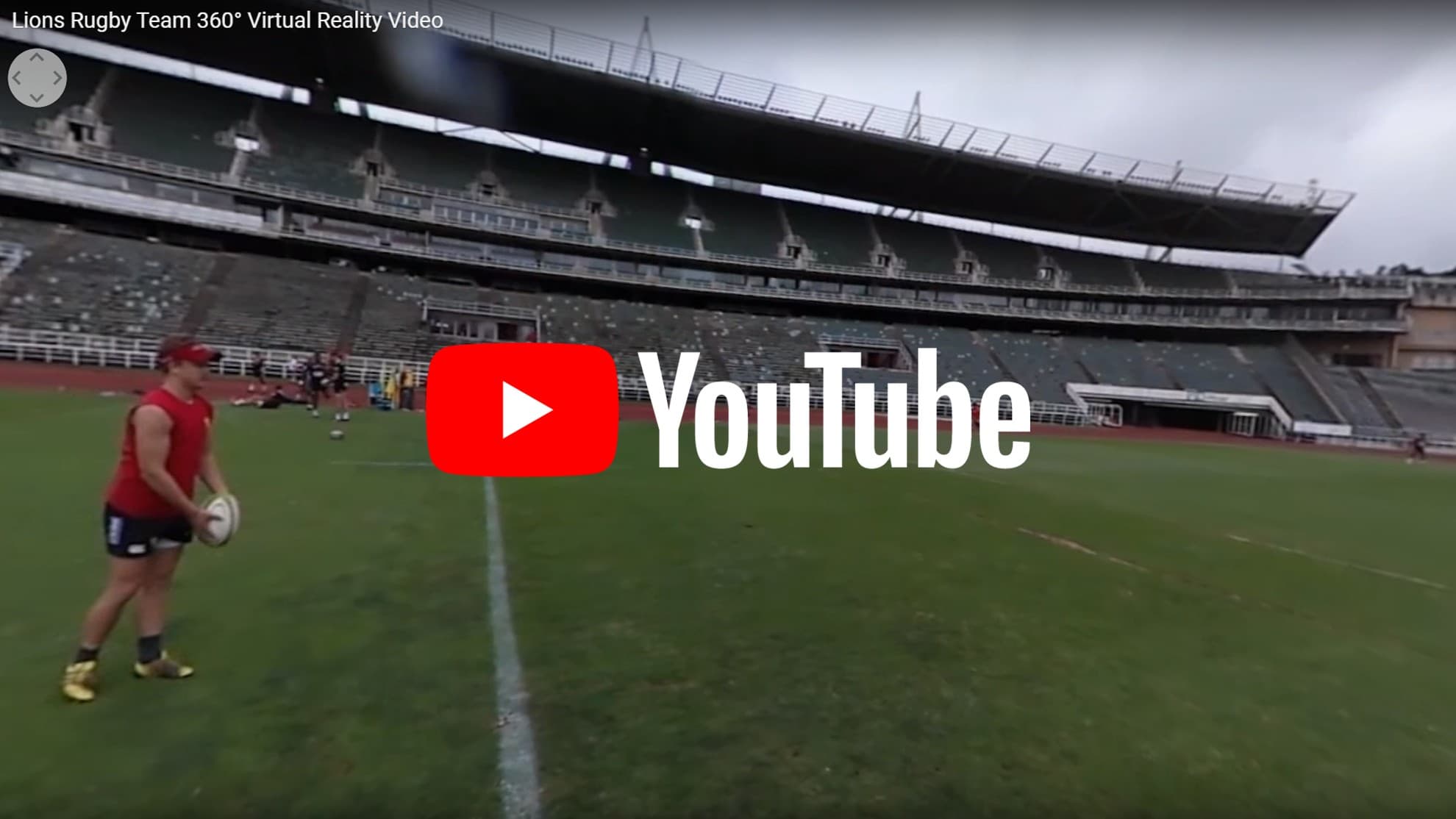 Lions rugby team players on the field during 360-degree filming