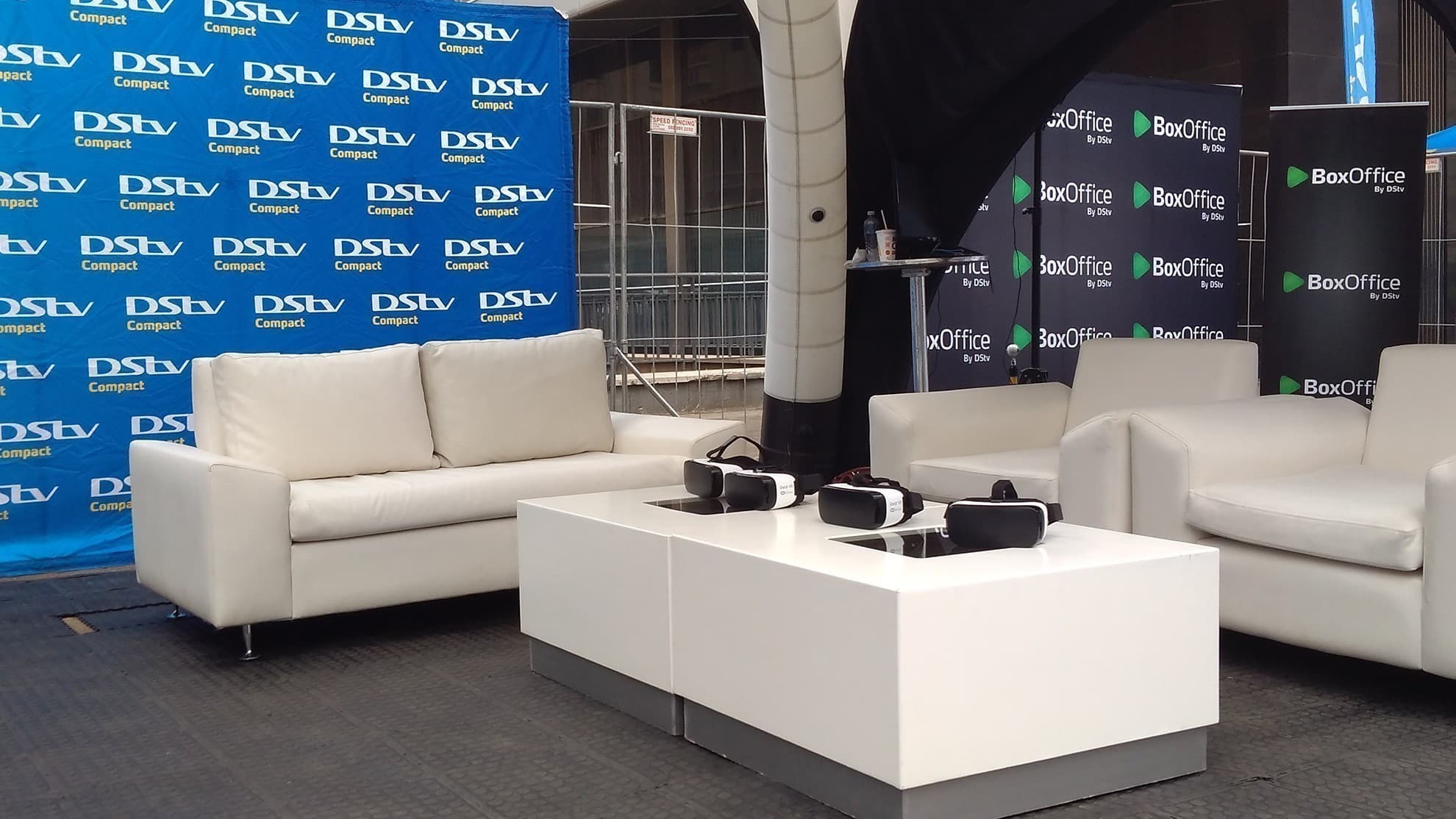 Lounge seating arranged for a VR event