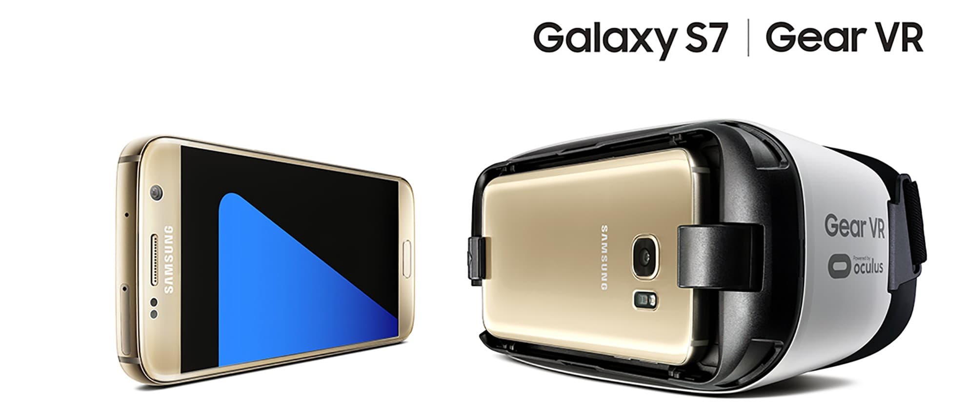 Samsung Gear VR headset paired with compatible Samsung Galaxy smartphone