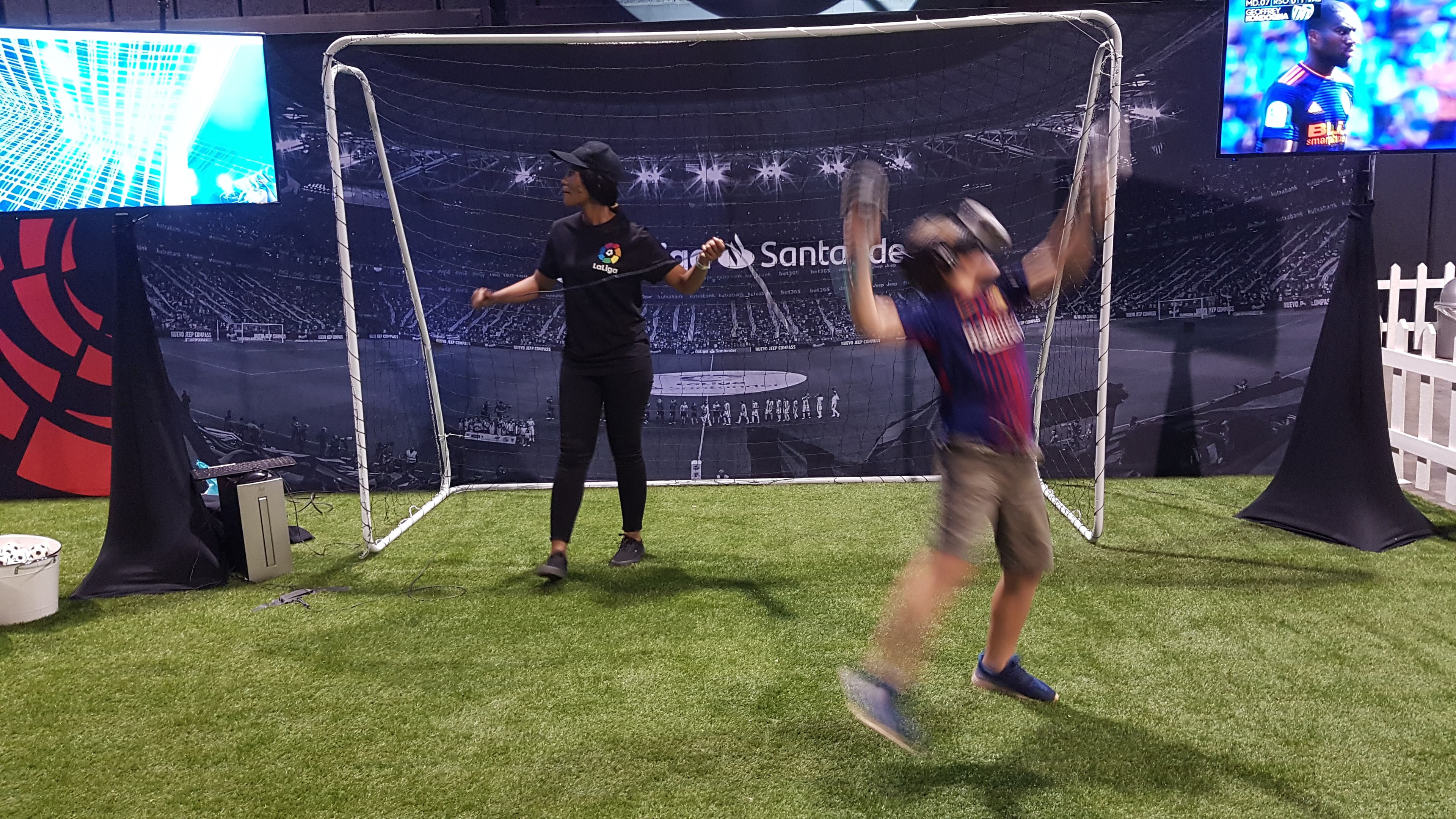 Soccer in VR goalkeeper save
