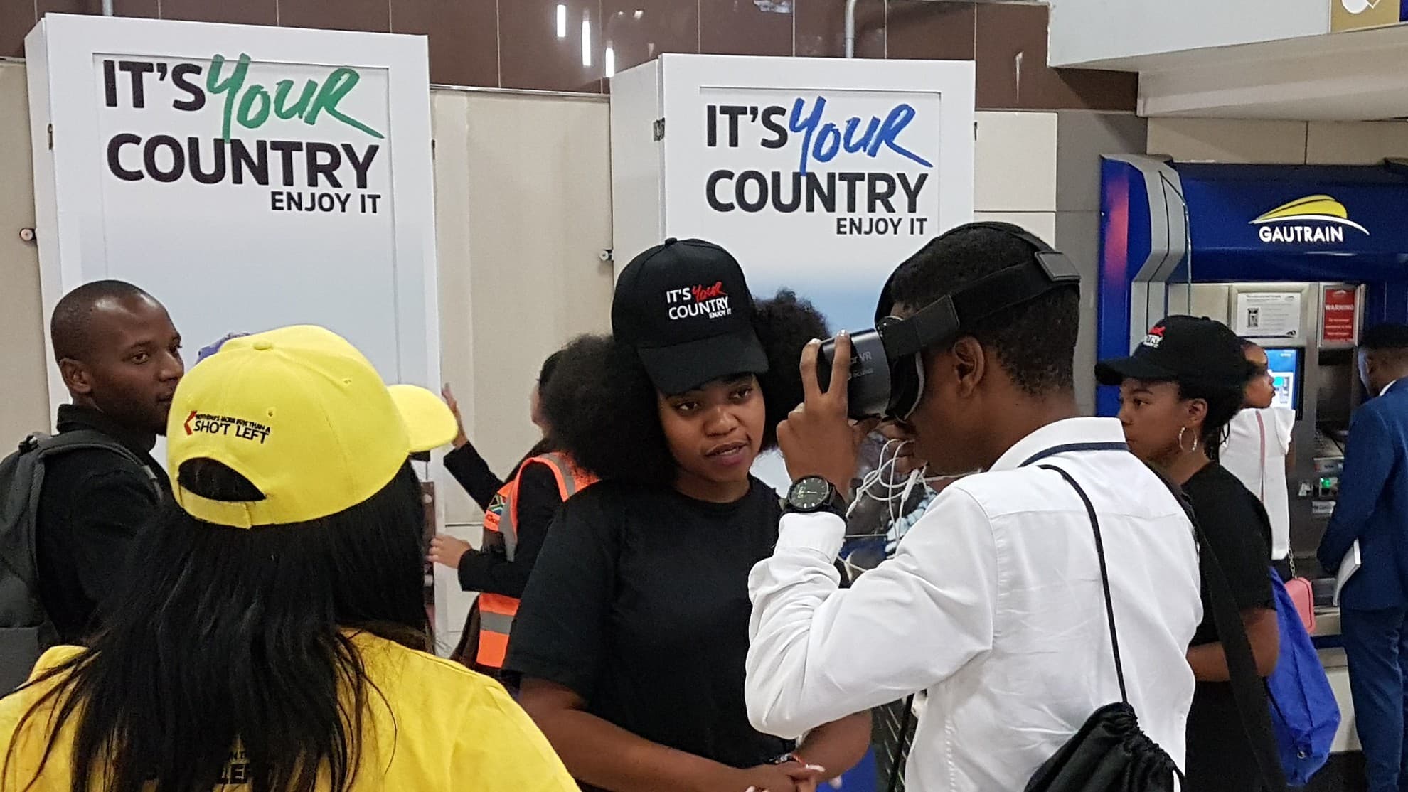 Visitors gathered at a tourism activation