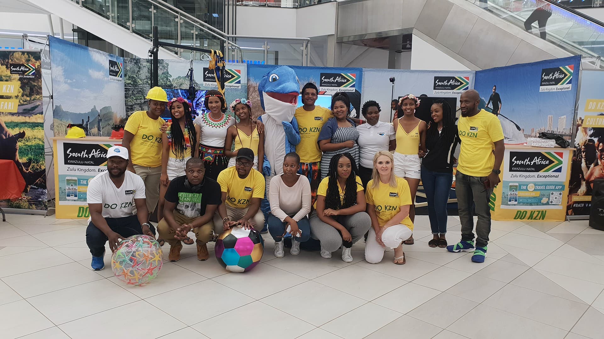 The activation team gathered at the Tourism KwaZulu-Natal stand in Botswana