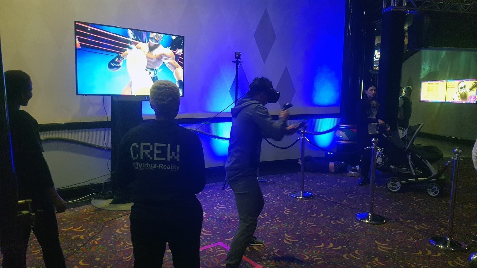 Virtual Reality Boxing Game South Africa stand and participant