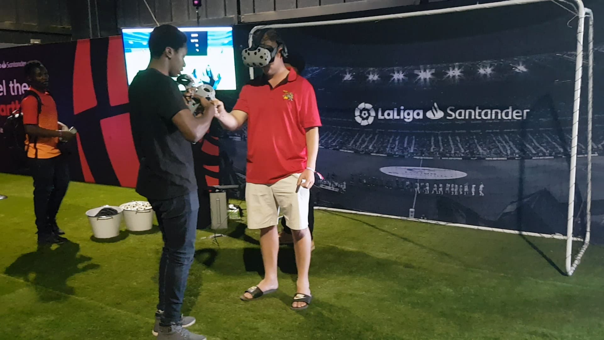 VR soccer games at sports expo